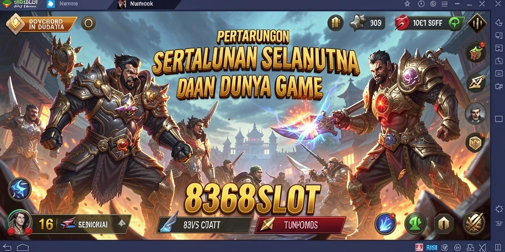 Tampilan gameplay penuh aksi dari 8368SLOT yang menggugah semangat pertarungan.