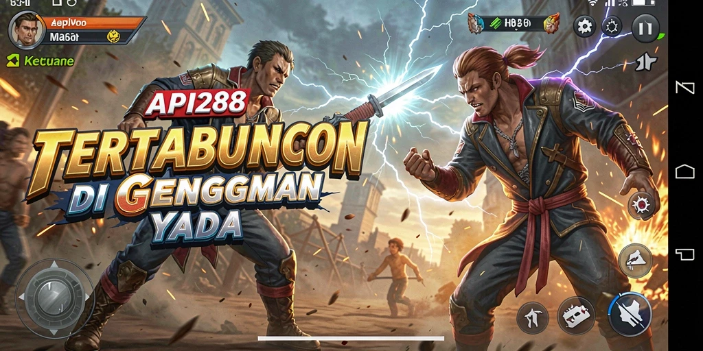 Tampilan gameplay dramatis dalam API288 saat karakter bertarung.