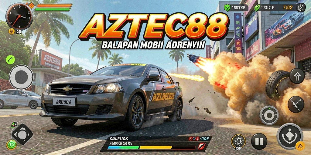 Gameplay penuh aksi balapan mobil di AZTEC88 yang menegangkan.