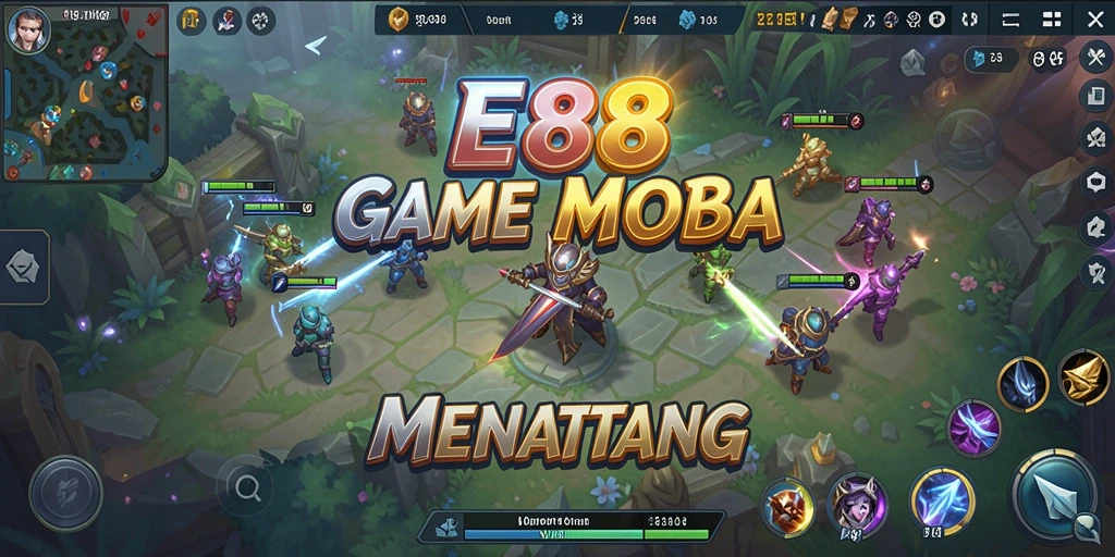 Tampilan gameplay E88 yang menegangkan saat pertempuran.