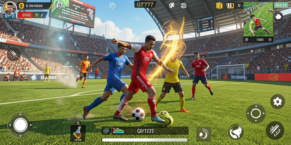 Gameplay seru GT777 dengan suasana pertandingan kompetitif.
