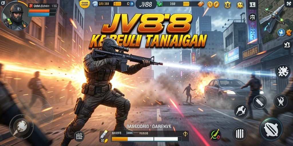 Tangkapan layar JV88 menunjukkan aksi mendebarkan dalam pertempuran intens.