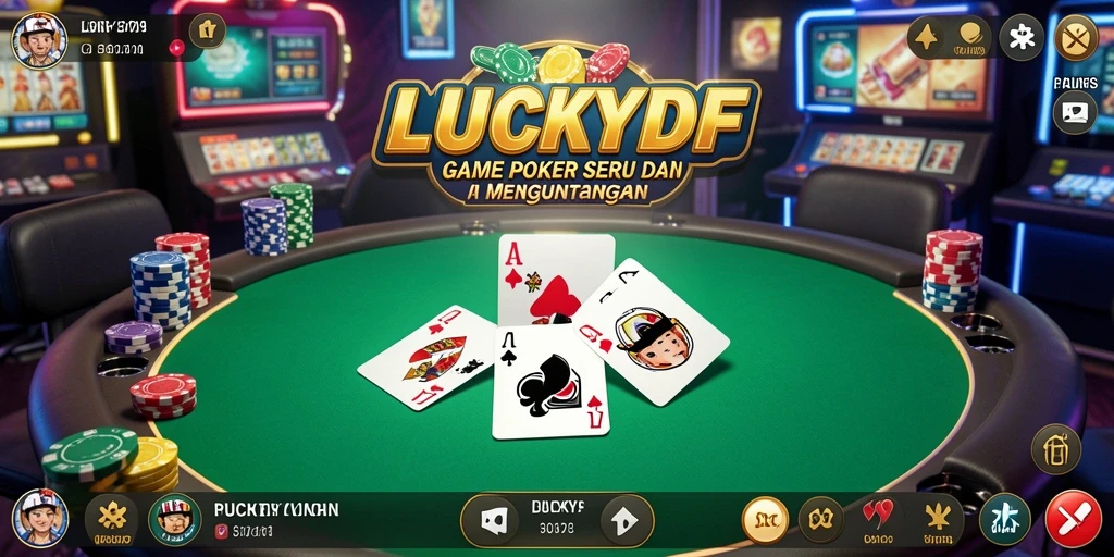 Tampilan gameplay inti dari LUCKYDF yang menarik.