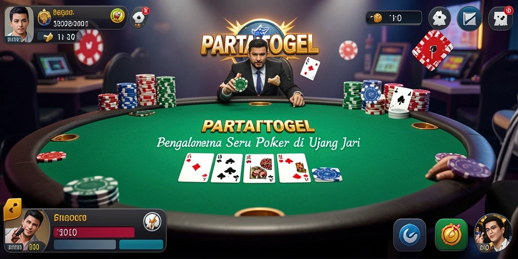 Screenshot gameplay PARTAITOGEL yang menunjukkan aksi Poker yang mendebarkan.