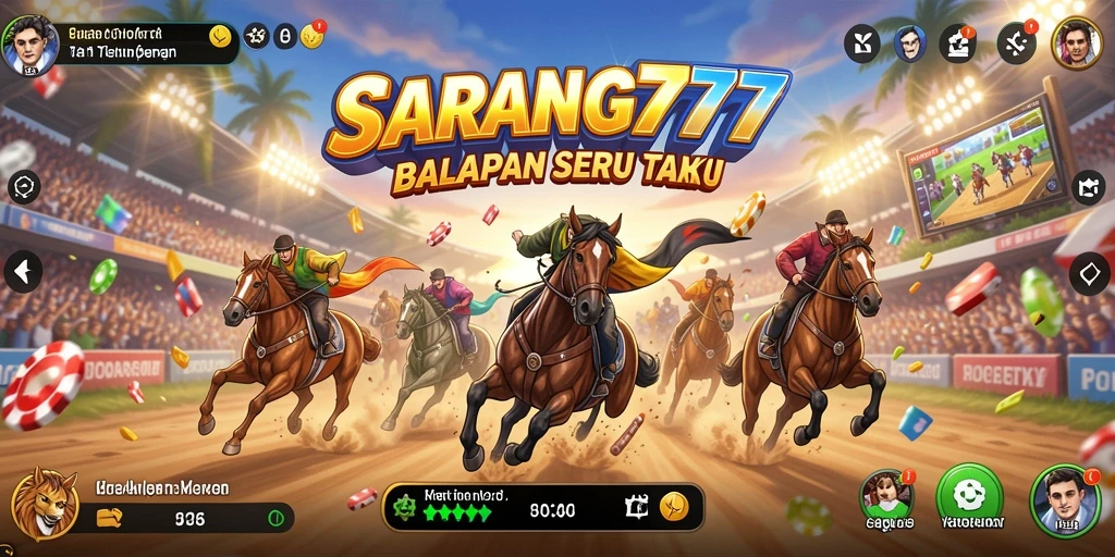 Tangkapan layar SARANG777 menampilkan balapan yang mendebarkan dan kendaraan yang bertenaga.