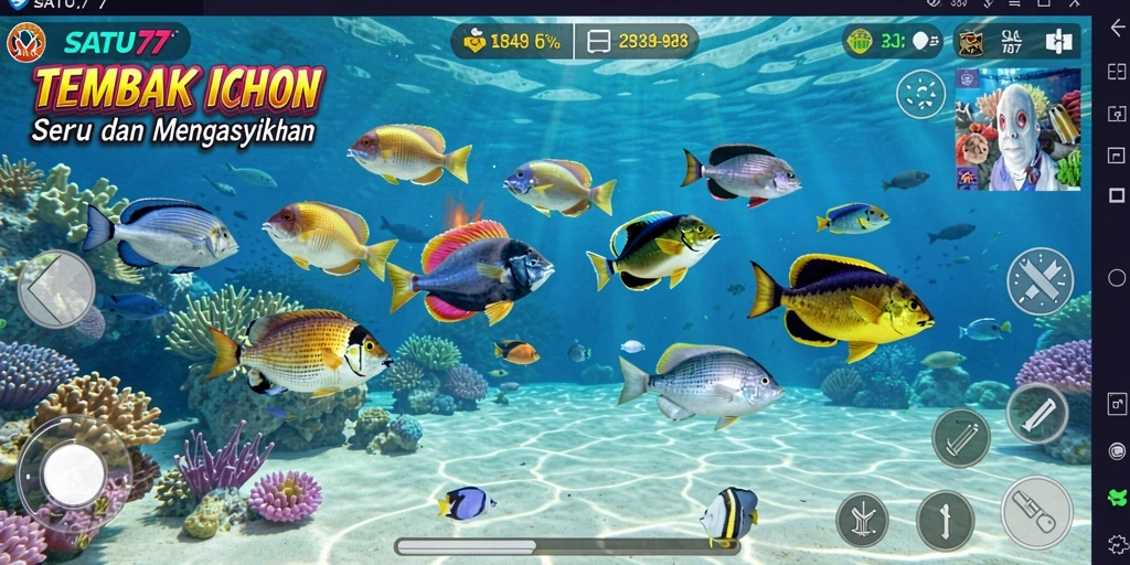 Tampilan gameplay Tembak Ikan yang seru dan mengasyikkan di SATU77.