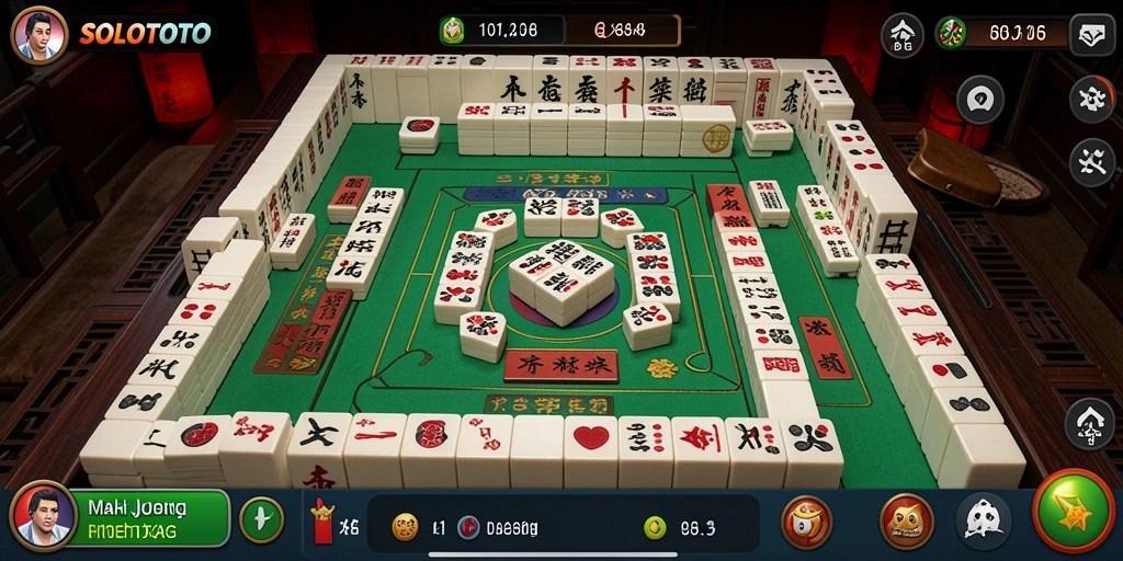 Screenshot gameplay SOLOTOTO yang menampilkan tantangan Mahjong yang seru.