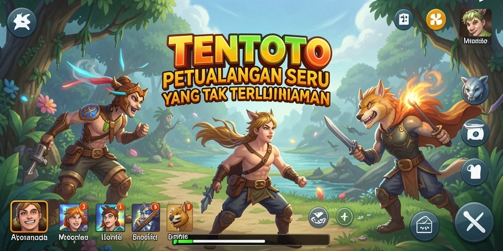 Screenshot gameplay TENTOTO yang menampilkan aksi petualangan menegangkan.