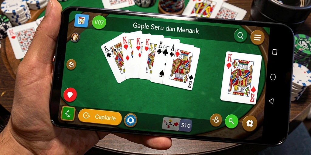 Tampilan gameplay V07 yang seru dalam permainan Gaple.